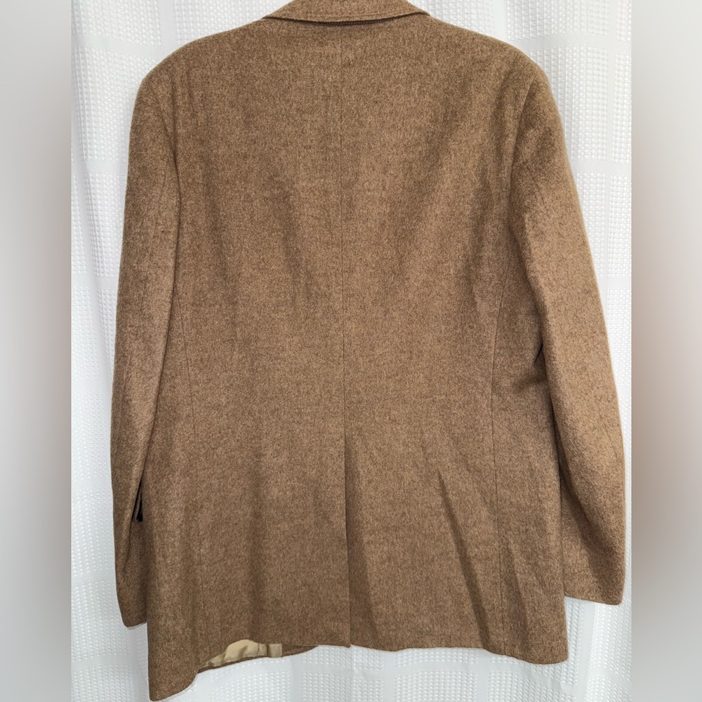Vintage Chaps by Ralph Lauren Camel Hair Blazer W/ leather buttons approx size L - Picture 14 of 17